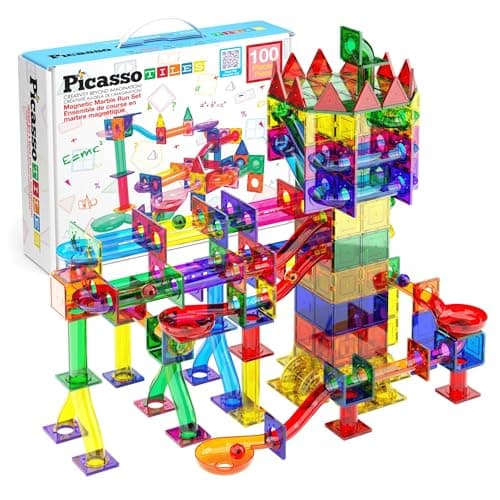 PicassoTiles PicassoTiles 100 Piece Marble Run Building Set