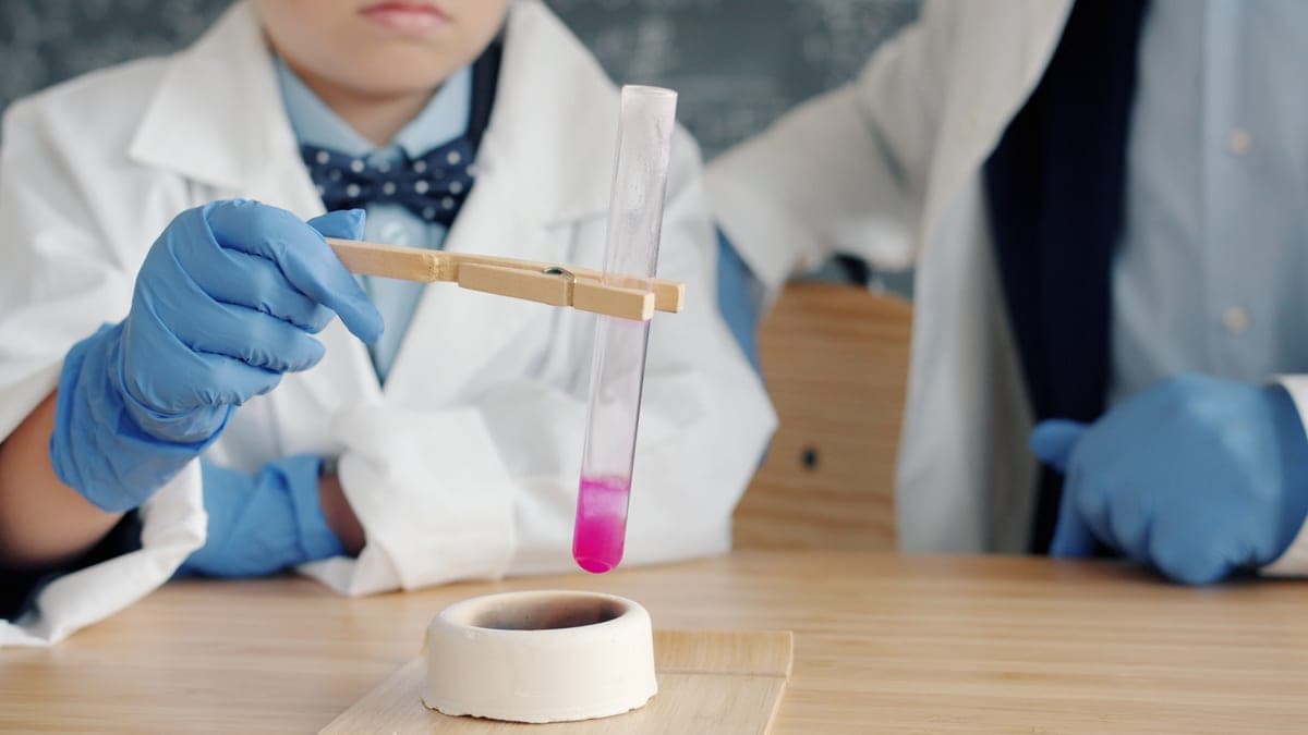A child doing a hands-on science experiment