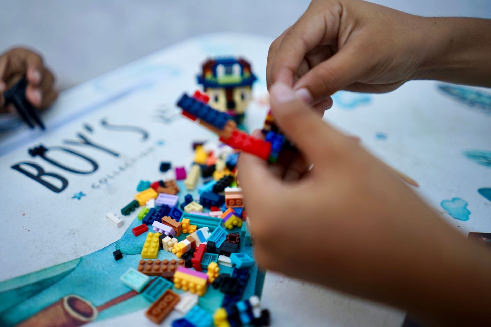 Different kinds of building blocks mixed together