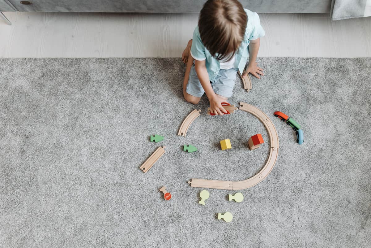 A marble run track construction toy