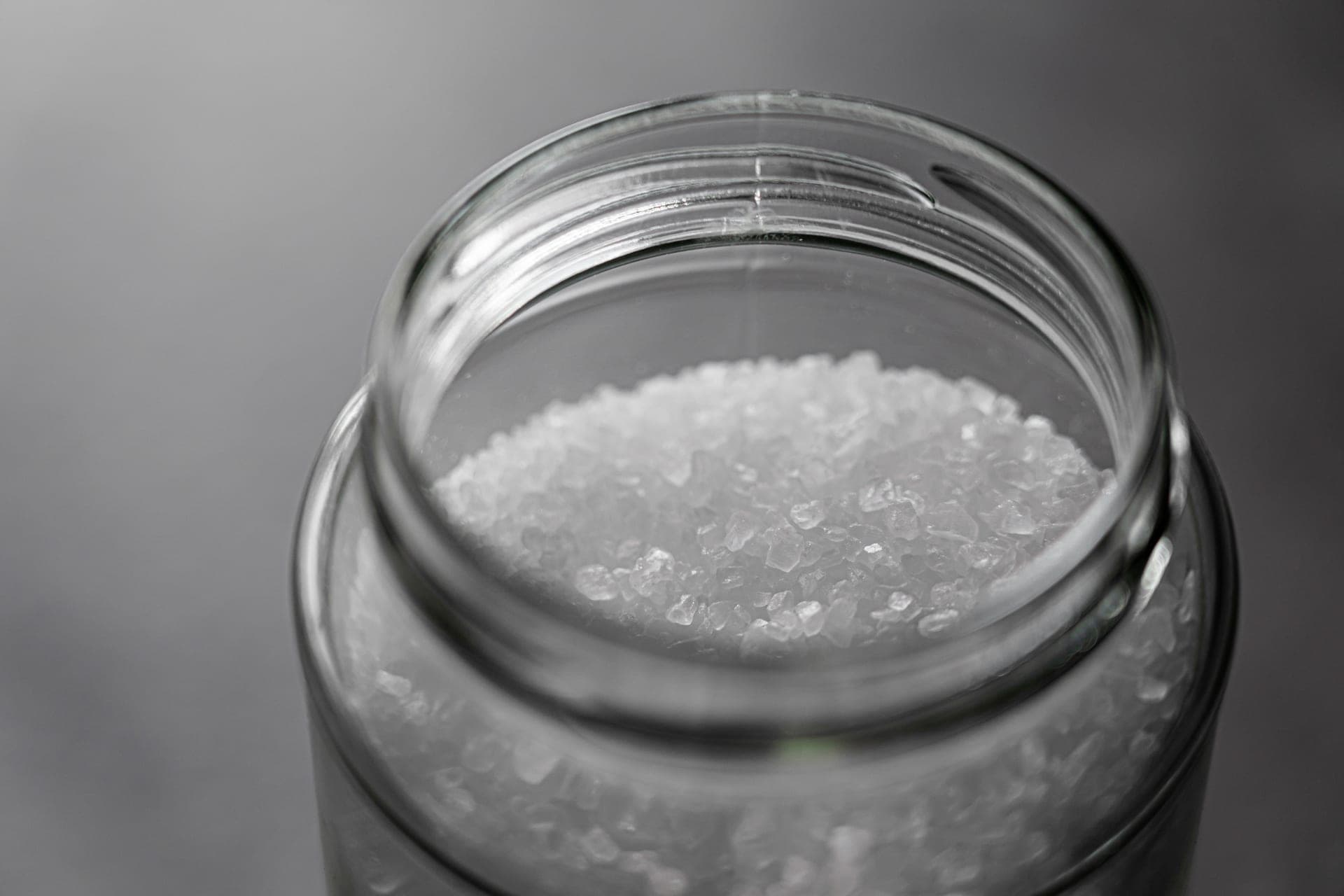 Crystals growing in a glass jar