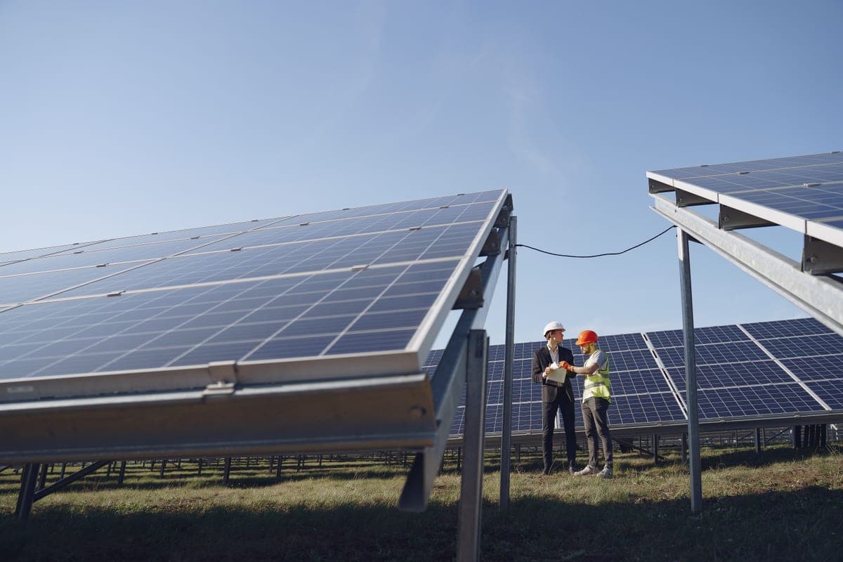 A small solar panel powering a science project